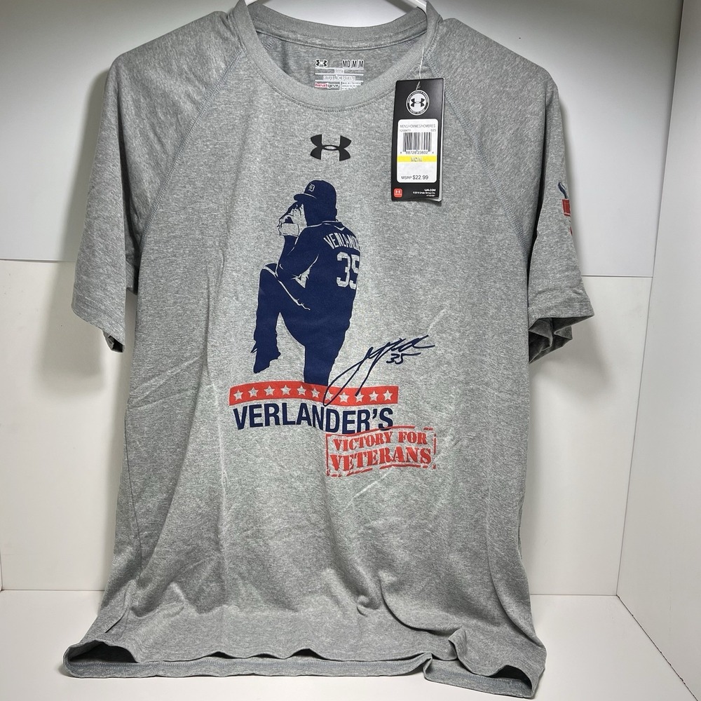 Detroit‎ Tigers Under Armor Verlander Veterans Tshirt Men's Medium